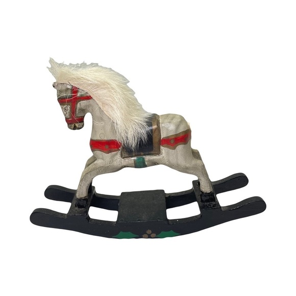 Folk Vintage Rocking Horse Holiday - Picture 1 of 15